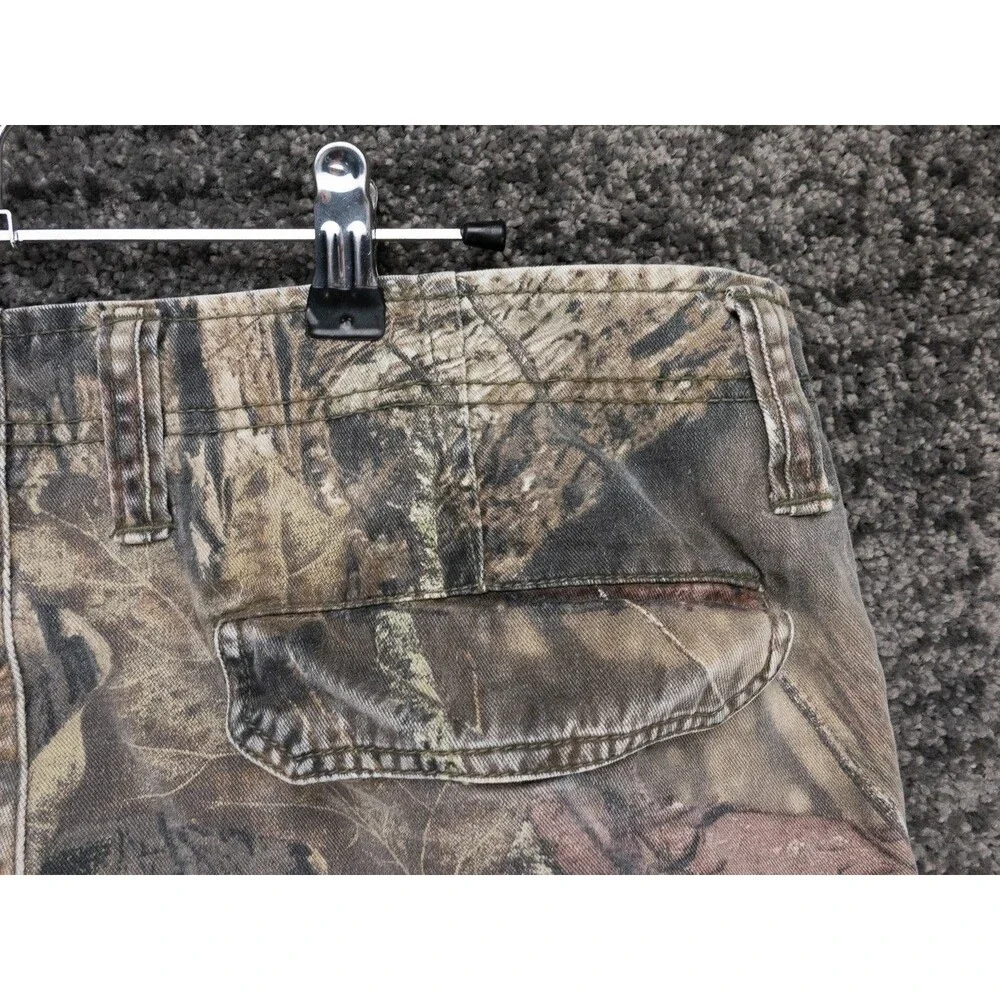Vintage Faded Glory Cargo Shorts Mens 38 Mossy Oak Camo Hunting Outdoor Y2K